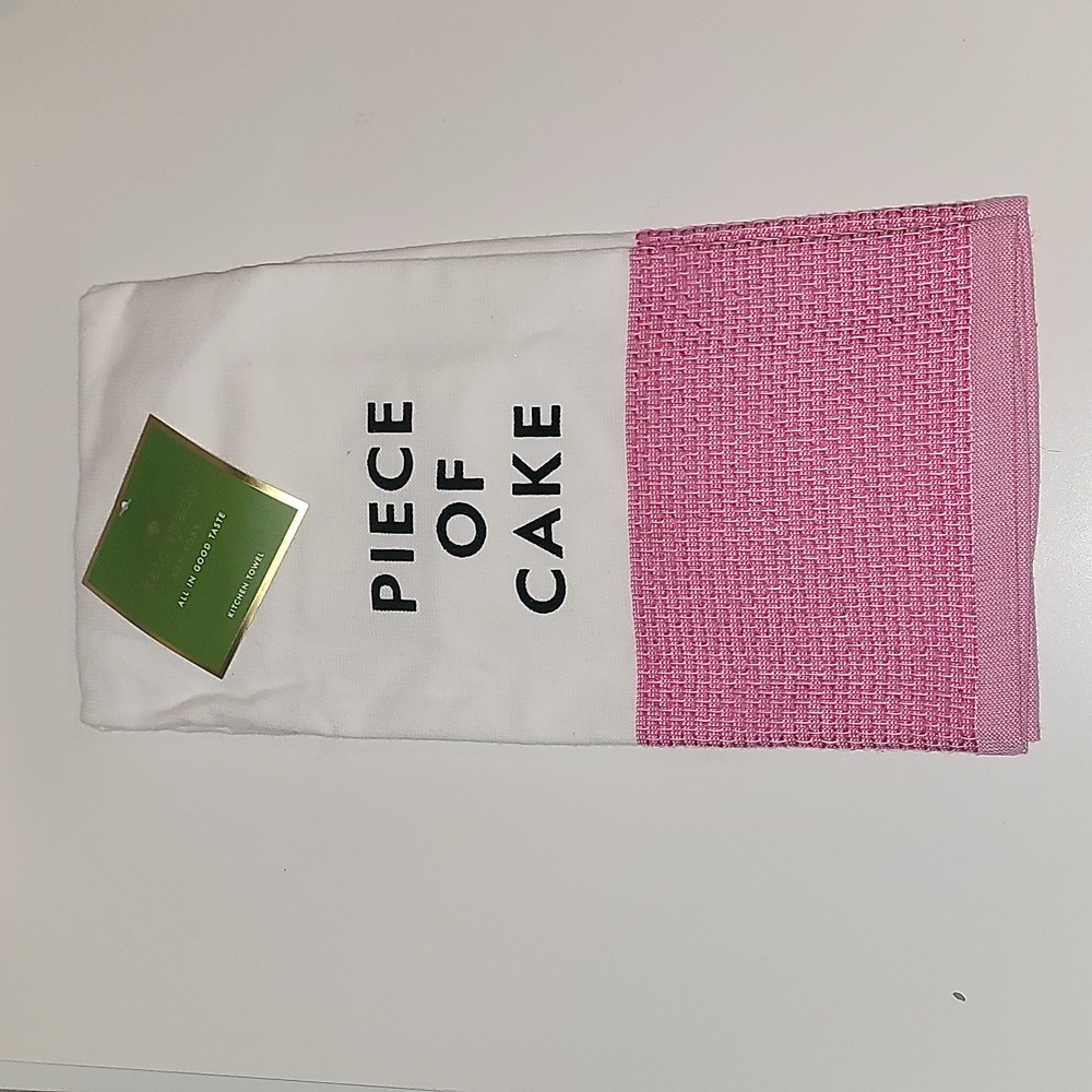 Nwt Kate Spade "all in good taste" piece of cake single kitchen towel, w…